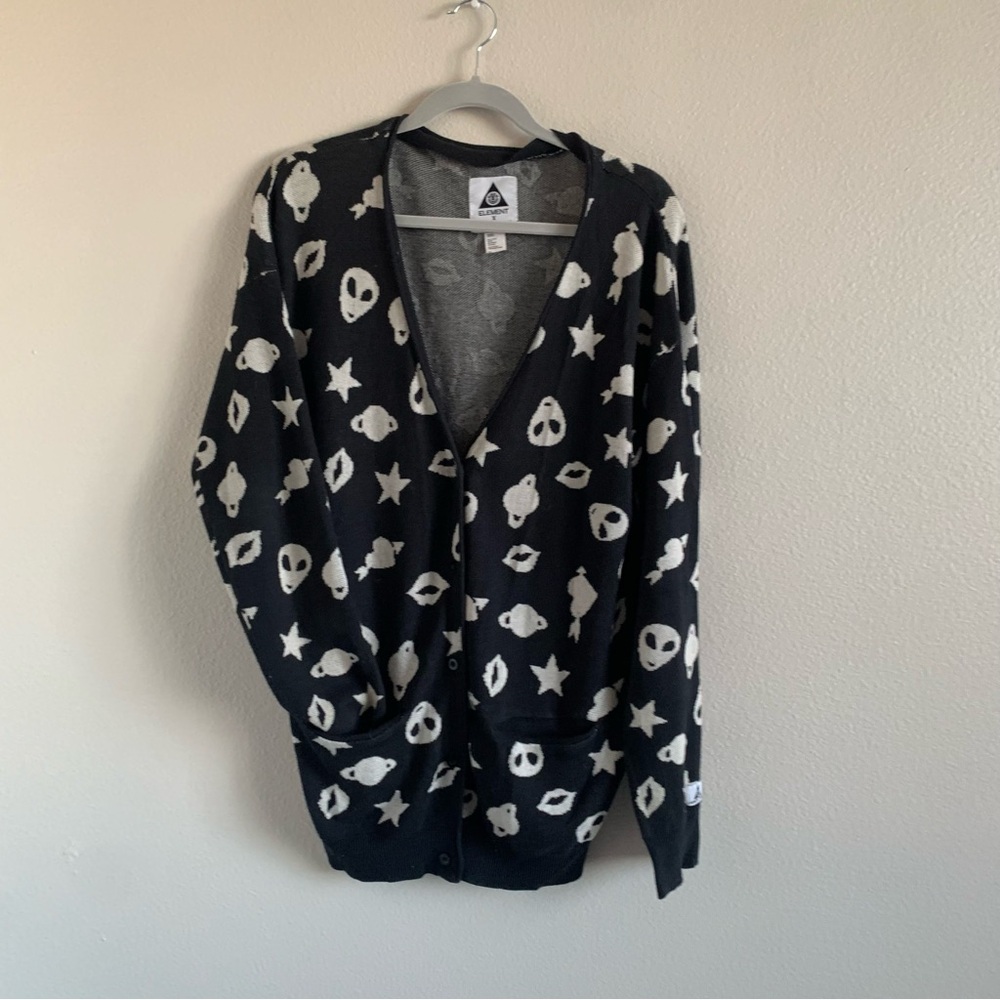 Jac Vanek Black and White Graphic Cardigan
